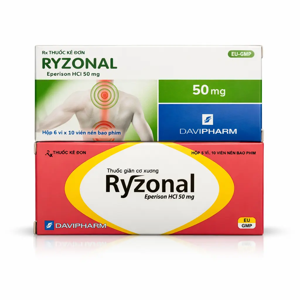 Ryzonal Eperison HCl 50mg hộp 6 vỉ x 10 viên nén Davipharm