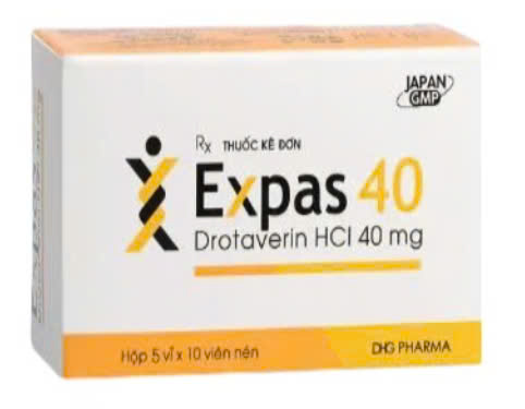 Expas 40 Drotaverin HCl 40mg hộp 5 vỉ x 10 viên nén DHG Hậu Giang