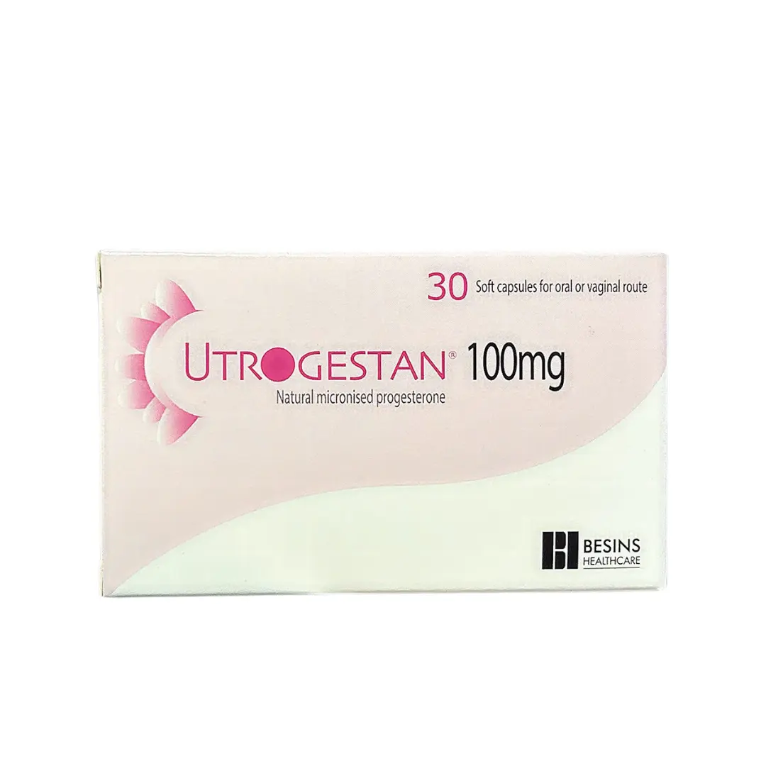 Utrogestan Natural micronised progesteron 100mg hộp 2 vỉ x 15 viên ...