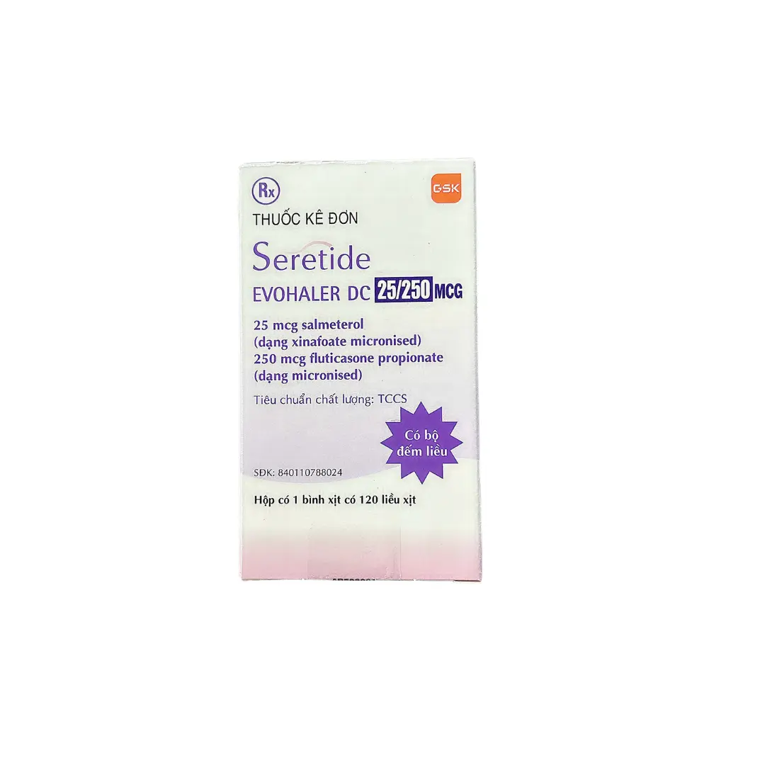 Seretide Evohaler 25/250 trị hen lọ 120 liều xịt Gsk