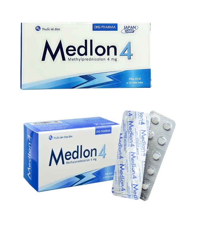 Medlon Methylprednisolone 4mg hộp 10 vỉ x 10 viên Hậu Giang