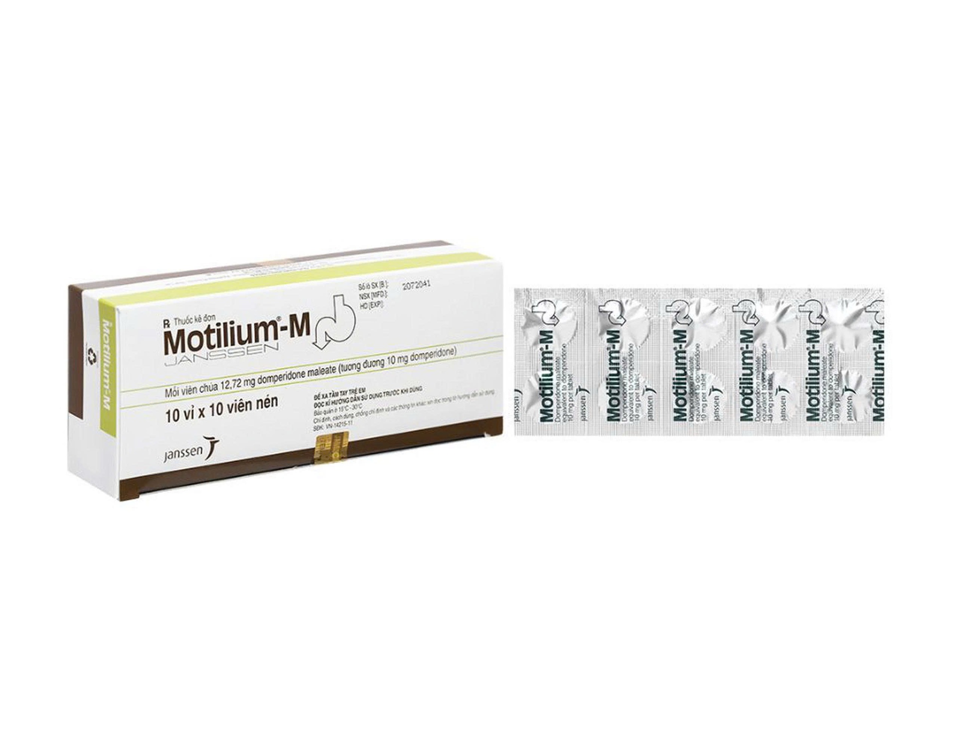 Motimilum Domperidon 10mg hộp 10 vỉ x 10 viên nén Phúc Vinh