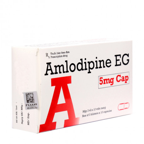 Amlodipine EG 5mg hộp 3 vỉ x 10 viên nang Pymepharco